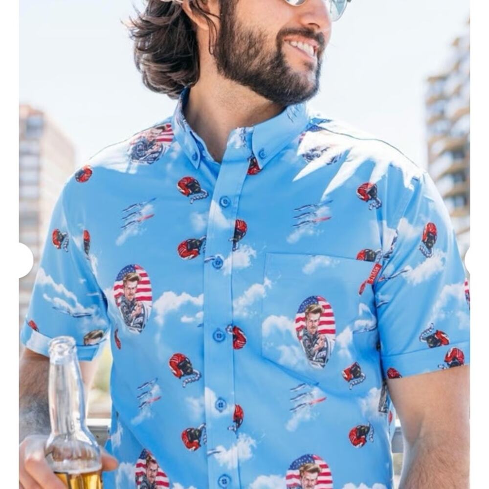 RSVLTS Top‎ Gun “RIP Goose” Button Down Shirt Mens Small Kunuflex
